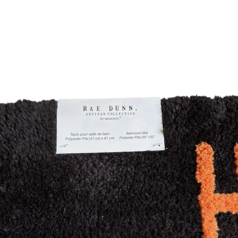 NWT Rae Dunn Happy Halloween Black and Orange Bath Mat